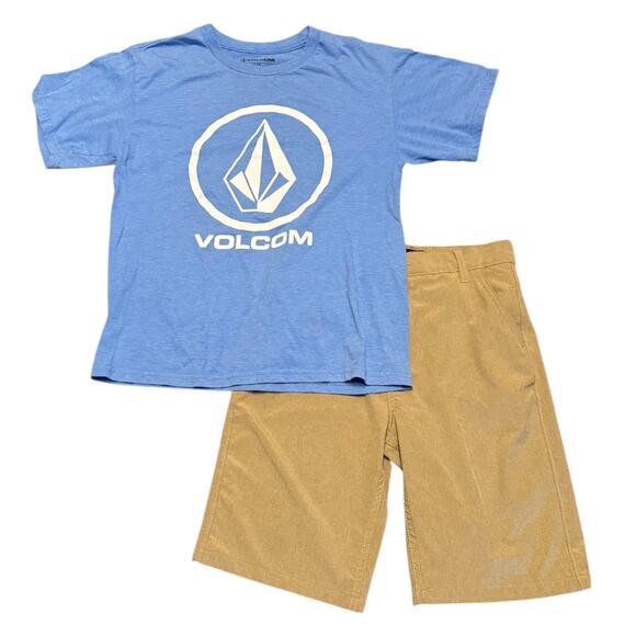 Volcom Tony Hawk Boys Shirt Shorts Set Size 16/Large - Picture 1 of 6